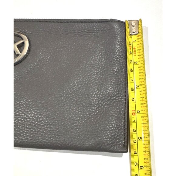 MICHAEL KORS Gray Pebble Leather Wristlet Zip Top - Picture 8 of 9